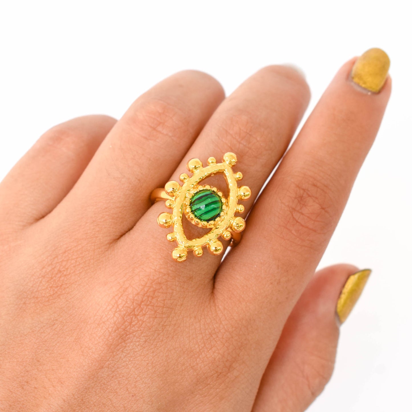 Anillo Ojo Turco Verde