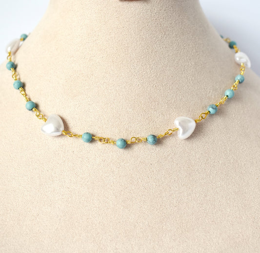 Choker Corazón Aqua