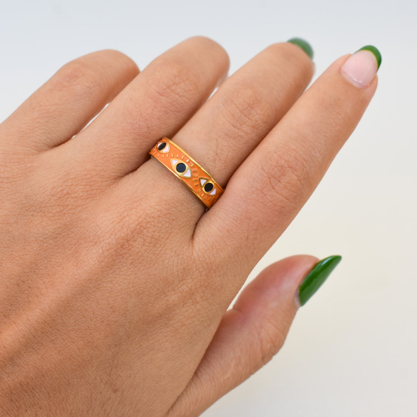 orange trick eye ring
